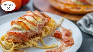 Hähnchen Tomate Mozzarella  mit leckerer TomatenSahne Soße [upl. by Dilks]