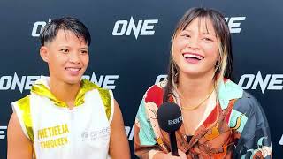 ONEFightNight20  Stamp Fairtex interviews Phetjeeja onechampionship stampfairtex Phetjeeja [upl. by Maggs]