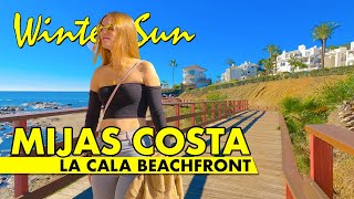 La Cala de Míjas beachfront walk  January 2024  Costa del Sol Spain 4K virtual tour [upl. by Edan]