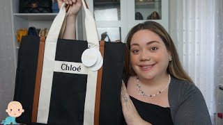 LUXURY DIAPER BAG UNBOXING FEATURING THE CHLOE CHANGING BAG [upl. by Aleinad798]