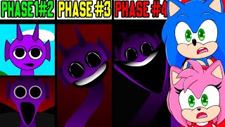 Sonic and Amy watch Phase 1 VS Phase 2 VS Phase 3 VS Phase 4 VS Phase 5 in Incredibox Sprunki [upl. by Posehn]