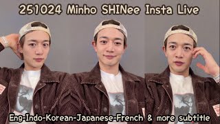 ENG SUB 241025 Minho Live Instagram  Minho comeback full album Call Back minho 샤이니 shinee [upl. by Noelc878]