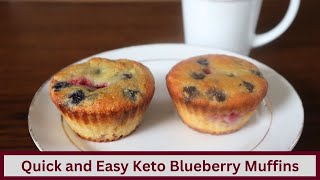 Quick and Easy Keto Blueberry Muffins Nut Free and Gluten Free [upl. by Hairas]