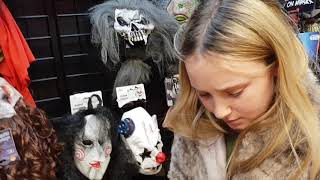 AWESOME SCARY HALLOWEEN SHOP IN MEADOWHALL TRYING ON MASKS SCARE FEST [upl. by Lehcnom]