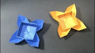 How to make an Origami Flower Box [upl. by Inajar]