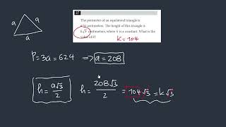 Muntazam uchburchak balandligi formulasi  Digital SAT Math [upl. by Anilegna]