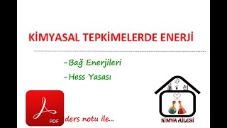 BAĞ ENERJİSİ VE HESS YASASI [upl. by Ezitram]