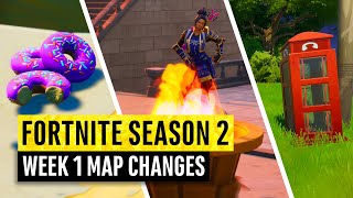 Fortnite  All Season 2 Map Updates and Hidden Secrets WEEK 1 chapter 2 [upl. by Germaun]