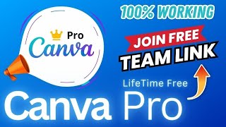 How To Get Canva Pro Free  Canva pro team invite link  canva pro team link [upl. by Nodnas]