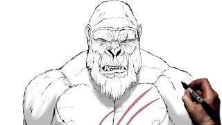 How To Draw Kong  Step By Step  Godzilla vs Kong [upl. by Myriam]