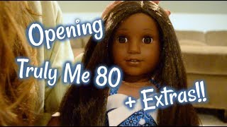 Opening American Girl Truly Me 80  Extras [upl. by Edialeda]