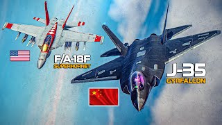 Budget F35 J35 Gyrfalcon Vs FA18F Super Hornet DOGFIGHT  Digital Combat Simulator  DCS [upl. by Behah]