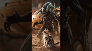 Alien Vs kitten 🐾 🐈 👽 kitten shortsfeed trending cat catloover cutecat cats cute cat [upl. by Adnovoj]