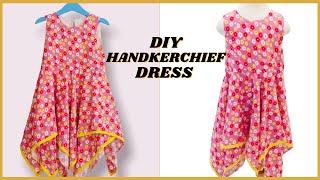 DIY HANDKERCHIEF DRESS  EASY AND FRIENDLY VIDEO ON HOW TO STITCH HANDKERCHIEF DRESS [upl. by Trevlac]