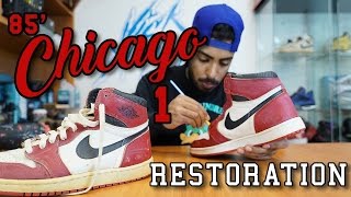 Original 1985 Air Jordan Chicago 1 Restoration by Vick Almighty [upl. by Noevart]