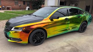 Chevy Impala Neo Chrome WrapAmmolite Gem TECKWRAP [upl. by Ennovyahs]