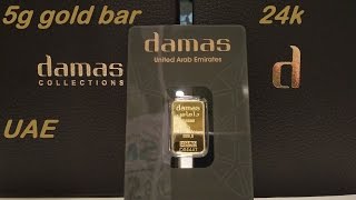 5g gold bar 24k  Damas  United Arab Emirates  Unboxing [upl. by Acir]