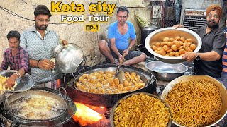 Famous street food in Kota  Rajasthan  Kachori  Dudh Jalebi  Faluda  Mohan ji Sev [upl. by Nolyarg]