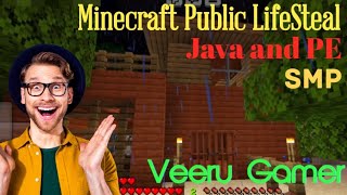 Minecraft Public LifeSteal SMP Java and PEVeeru Gamerpart 2VeeruGamerIsCool [upl. by Ecissej]