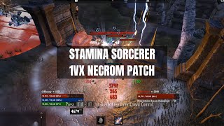 1vX Stamina Sorcerer  Necrom Meta Build  ESO PvP [upl. by Earased]