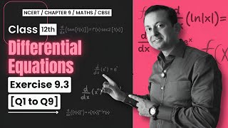 Class 12 Differential Equations Exercise 93 Q1 to Q9 NCERT Solutions  Sharp Tutorials [upl. by Teteak171]