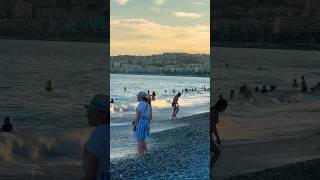 France beach evening in Nice france nice travel holiday summer vacation shorts beach sea [upl. by Haggerty957]