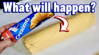 What if You bake Pillsbury Crescent Rolls WITHOUT unrolling [upl. by Millford]