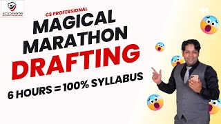 DRAFTING MARATHON  100 SYLLABUS COVERED  CS PROFESSIONAL DRAFTING MARATHON [upl. by Enneyehs169]