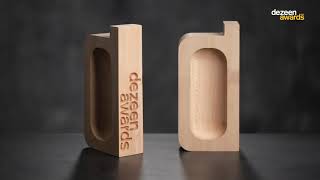 Dezeen Awards 2020 trophies made by Saunders Seasoning and Azmy Anything from salvaged London trees [upl. by Ayotas]