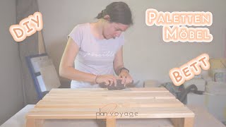 DIY  Bett aus Paletten selber bauen [upl. by Midis]