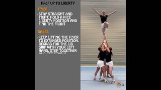 Half up to liberty instructional video  cheerleading group stunts [upl. by Iaras]