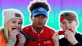 GIANT Gummy Worm MattyBRaps Ivey amp Justin [upl. by Zwart]