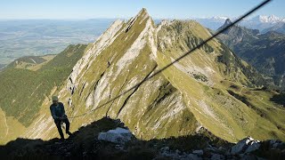 Via Ferrata Gantrisch  overhanging walls [upl. by Mistrot]