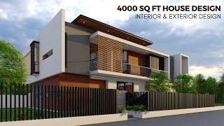 4000 sq ft House Design India  INTERIOR amp EXTERIOR 50x90 feet [upl. by Mathia]