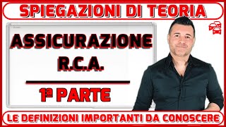 L’ASSICURAZIONE RCA 1º PARTE  SPIEGAZIONI TEORICHE PER L’ESAME  TUTTO QUELLO CHE SERVE SAPERE [upl. by Sioux]