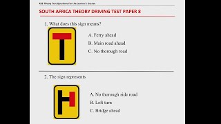 2024 K53 Learners Test South Africa Question and Answer  Learners driving Lesson 8 [upl. by Bred997]