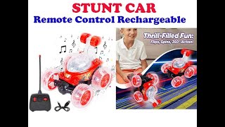 Stunt Car Rechargeable 5 Functions 360° Rotating amp Rolling Big Stunt Car Toy with USB Cable amp Remote [upl. by Johnnie]