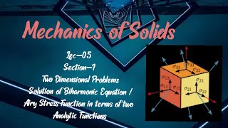 Lec05 Mechanics of Solids [upl. by Liahkim]