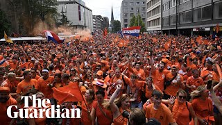 Netherlands fans fill Dortmund streets with music ahead of semifinal [upl. by Idrahs]