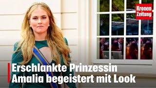 Erschlankte Prinzessin Amalia begeistert mit Look  kronetv NEWS [upl. by Sanborn]