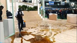 Salon de lagriculture le stand Lactalis dégradé par des manifestants  AFP Images [upl. by Euhsoj338]