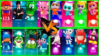 Pocoyo vs Baby Shark vs Om nom vs Oddbods vs SuperKitties vs Talking Hank  Tiles Hop Battle [upl. by Namilus]