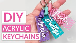 ACRYLIC KEYCHAIN TUTORIAL  How to make keychains with Cricut from start to finish [upl. by Nonnek875]