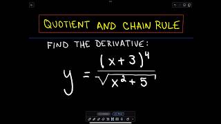 ❖ Derivatives  Quotient and Chain Rule and Simplifying ❖ [upl. by Eenitsed771]