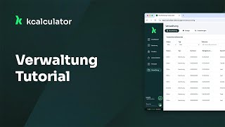 kcalculator Tutorial  Verwaltung [upl. by Enait]