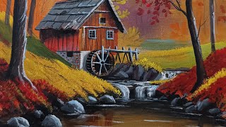 Degirmen Akrilik Boya Landscape Art Acrylic Painting [upl. by Chien400]