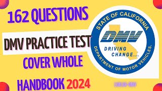 California DMV Knowledge Practice Test 2024  SET 1 DMV Permit Practice Test 2024 162 questions [upl. by Australia]