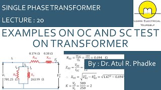 Examples on Opencircuit and Shortcircuit Test on Transformer 20 [upl. by Aihcropal]