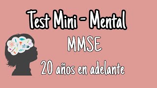 TEST Mini  Mental  Mental State Examination ADULTOS 20 años en adelante [upl. by Eenahpets]