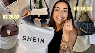 COMPREI AS BOLSAS MAIS BARATAS DA SHEIN  Compras da LIVE [upl. by Alyakim]